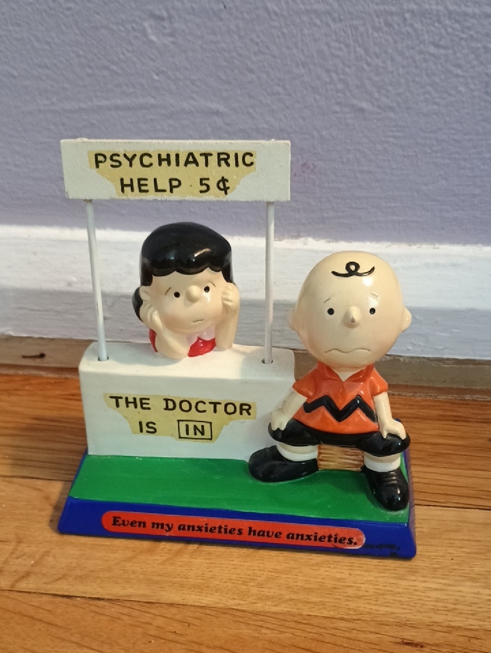 Peanuts Vintage Psychiatrist Lucy And Charlie Brown Figurine